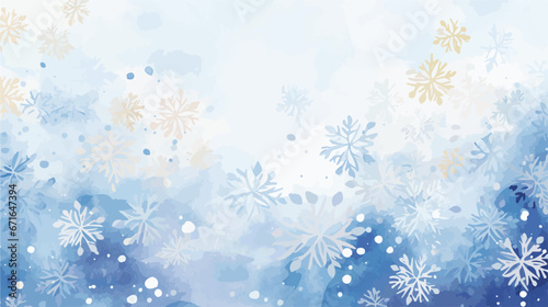 Abstract blue winter background with snowflakes