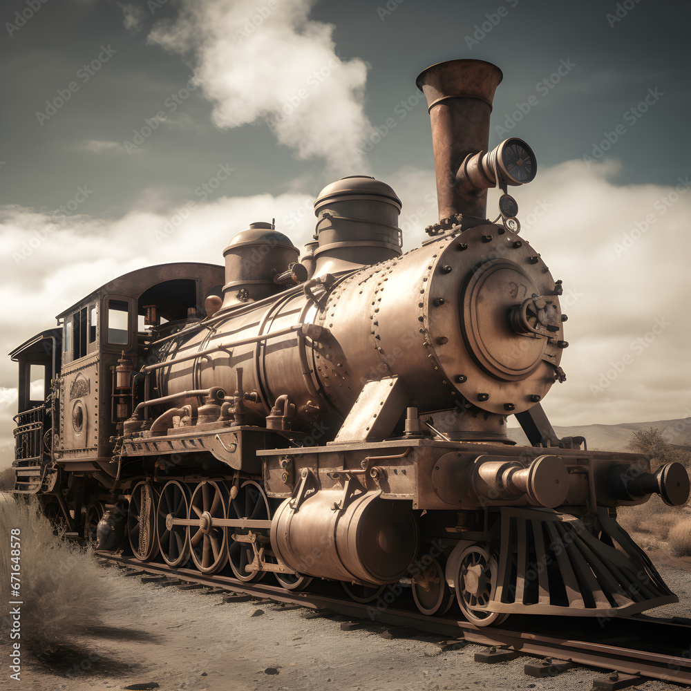 Obraz premium Streamtrain Steampunk