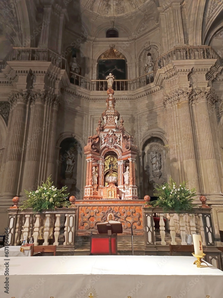 The high altar of the Church of the Tabernacle (Iglesia del Sagrario), Granada, Spain