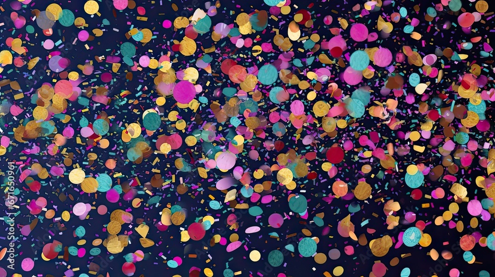 Abstract background with glittery confetti and bokeh lights,Colorful confetti Explosion.Christmas  concept.
