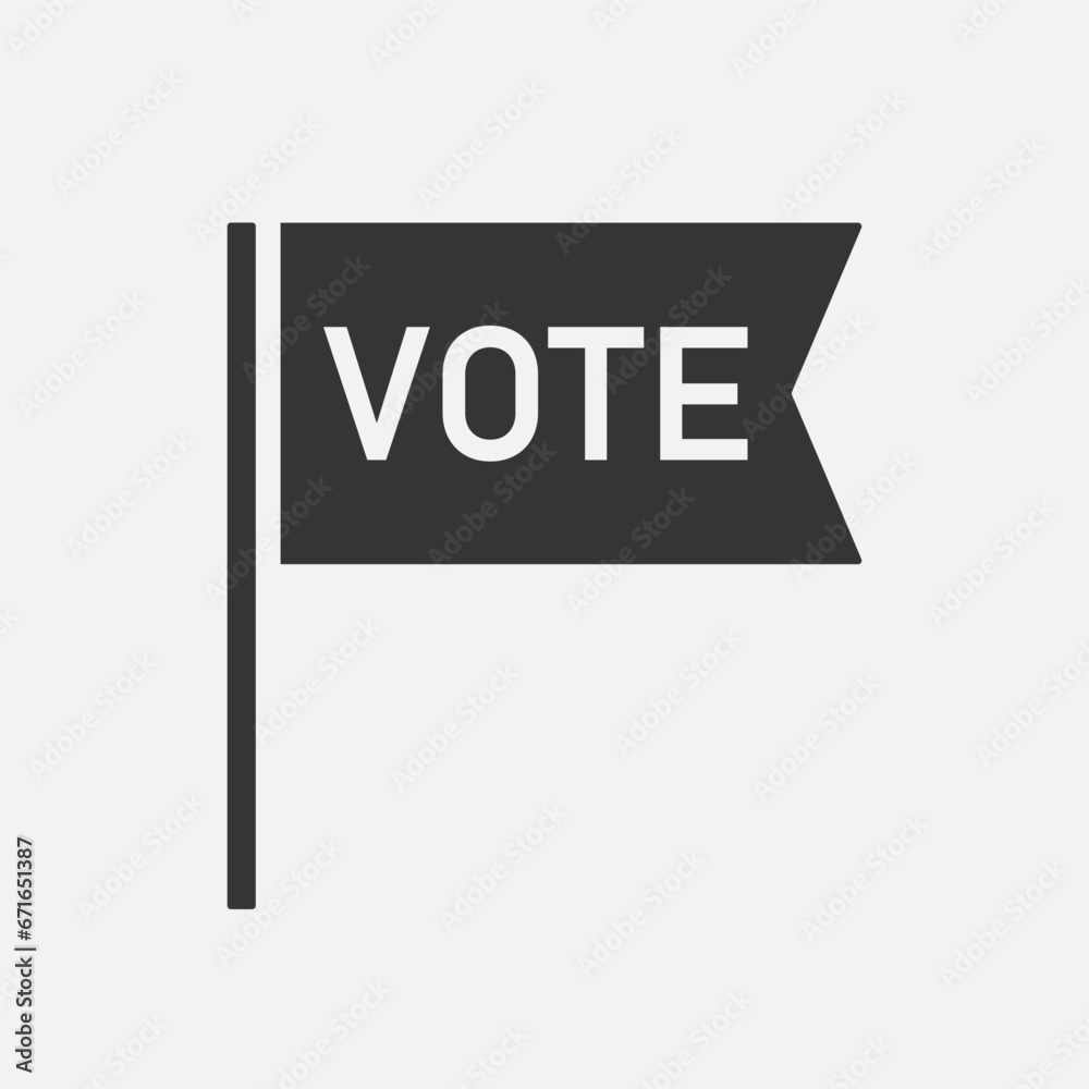Vote Election Flag icon. Vector Vote Election Flag icon. Vector