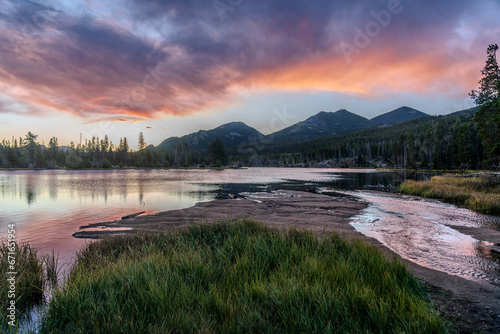Early morning sunrise at Sprague Lake - Rocky Mountain National Park - Estes Park, Colorado
