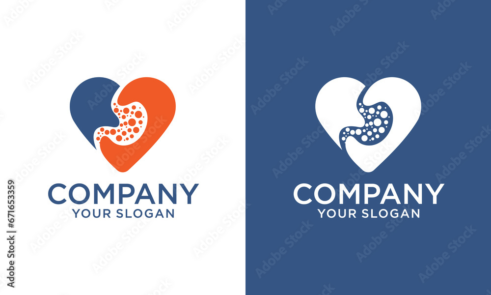 Abstract graphic illustration of gut care logo design concept - obrazy, fototapety, plakaty 