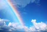 Blue sky with a rainbow. Generative AI