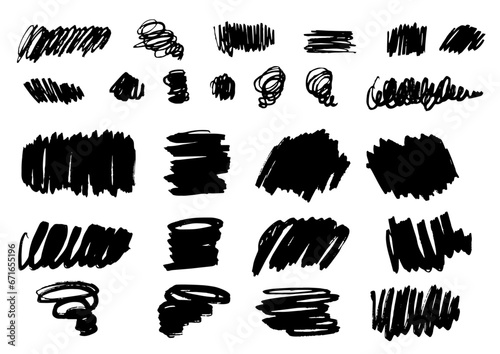 手書きで書き殴ったブラシのデザイン素材