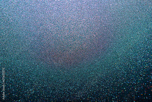 blue green white black glitter texture abstract banner background with space. Twinkling glow stars effect. Like outer space, night sky, universe. Rusty, rough surface, grain.