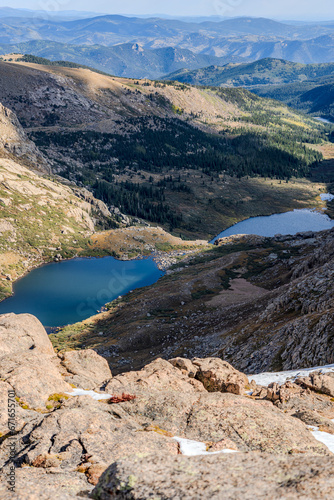 Chicago Lakes overlook in the Mount Evans/Mount Blue Sky Wilderness in Colorado on a sunny fall/winter day