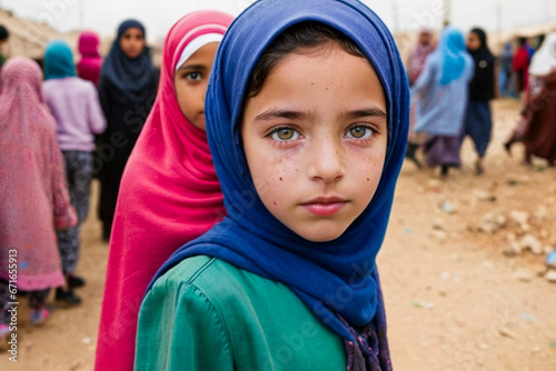 Innocent child strong face expression 
