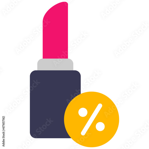 Lipstick Discount icon Flat Design Style