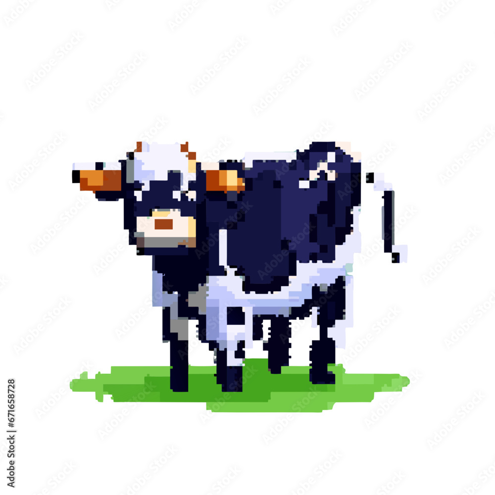cow, pixel art, rpg maker