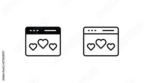 Love web icon design with white background stock illustration