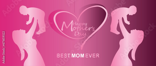 Happy Mother s Day. banner  Greeting card  poster