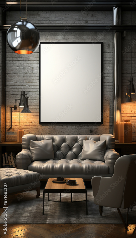 Sitting area Modern living room Mockup poster frame on the wall, a stylish sofa in Scandinavian Livingroom, 3d rendering, 3d illustration copy space. Stylish interior design Sitting area Modern living room Mockup poster frame on the wall, a stylish sofa in Scandinavian Livingroom, 3d rendering, 3d illustration copy space. Stylish interior design
