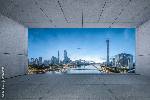 Frame buildings and city skyline in Guangzhou