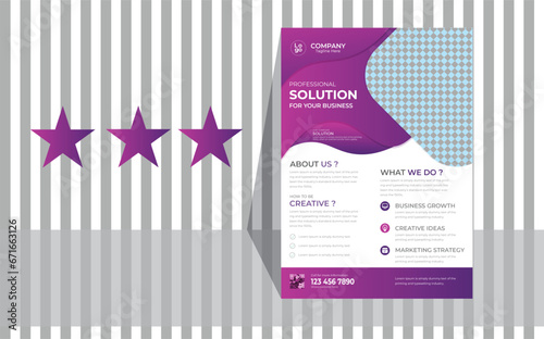 Attractive shapes & colors corporate brand business flyer design concept. best quality business leaflet, modern flier
