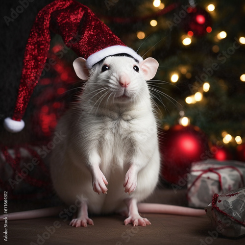 Various Christmas images, including Santa Claus, Christmas trees, illustrations of families together and animals in Christmas clothes. © AlexandreJos