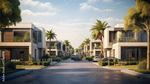 Luxury housing projects, featuring modern townhouses and villas. Explore investment opportunities in the real estate market with property listings. © Mongkol
