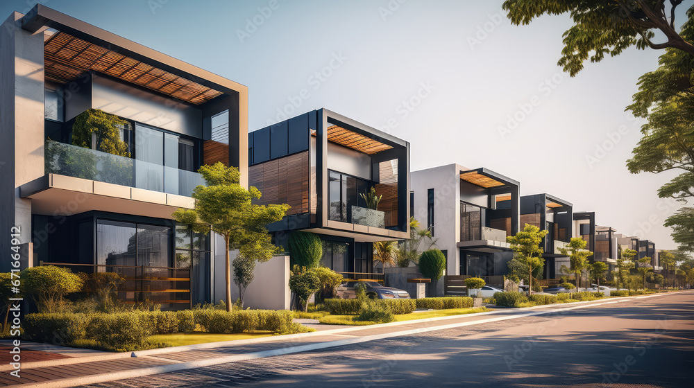 Luxury housing projects, featuring modern townhouses and villas. Explore investment opportunities in the real estate market with property listings.