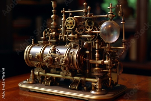 antique steampunk contraption. Generative AI