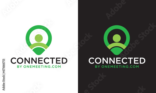 local initials Connecting People .logo design on black background