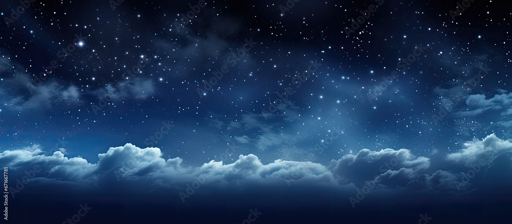 Starry sky with clouds at night - obrazy, fototapety, plakaty 