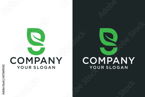 Leaf Logo Design Template G Initial Letter Logo green leaf ecology nature element vector icon