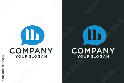 Communication logo and accounting initials chat bubble