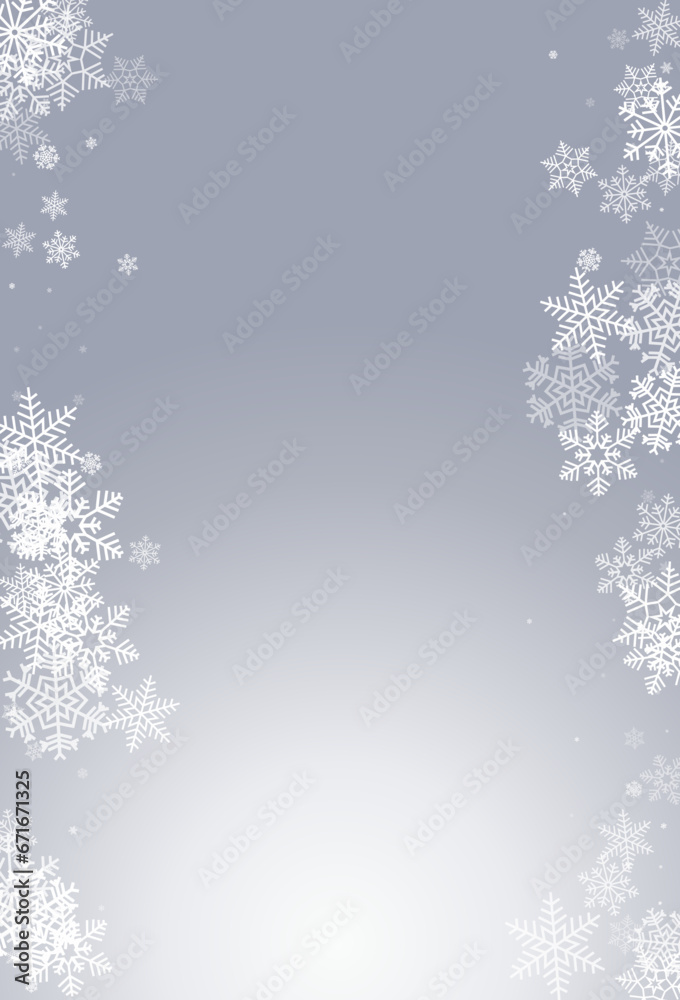 Silver Snowfall Vector Gray Background. Falling Silver Snowfall Vector Gray Background. Falling