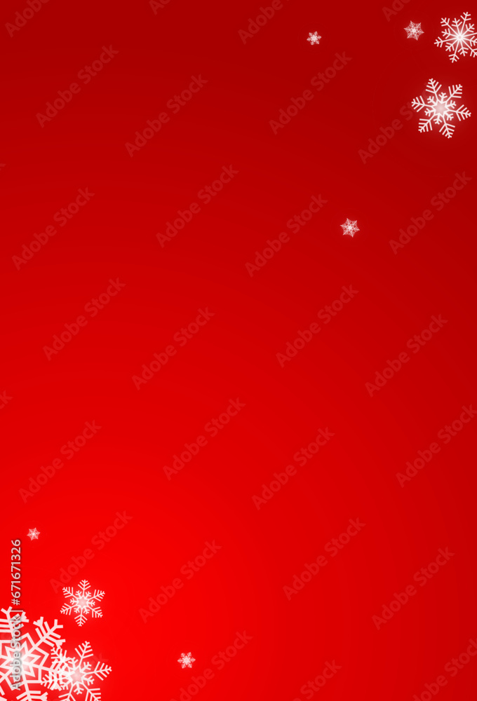 Silver Snowflake Vector Red Background. New Gray