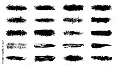 Set of black splash ink brush stroke collection  Grunge ink splatter. Spray drops staining and frame with wet paint drop traces vector. Illustration splash and drip design  silhouette blob spray