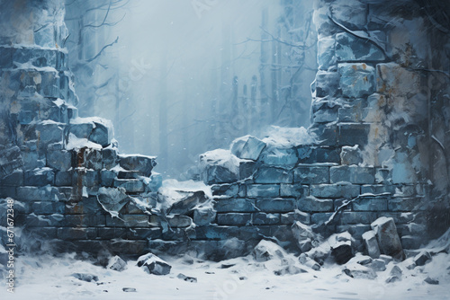  Frozen Wall Background - Generative AI