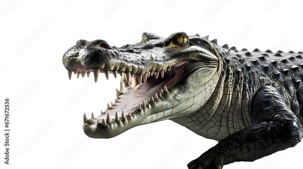 Fototapeta premium Crocodile on transparent background