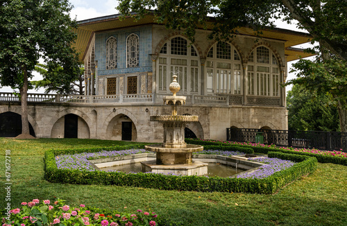 Topkapi Palace with Fountain and Garden, Istanbul, Turkey photo