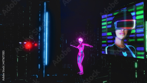 a futuristic cyberpunk city(3d rendering) © rtype