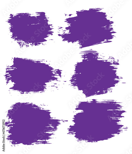 Grungy brush paint purple color background template banner