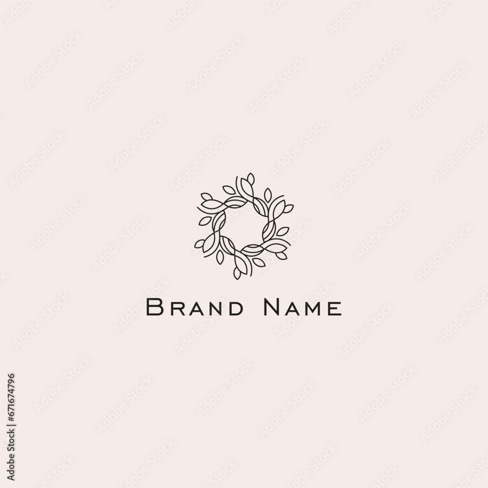 Ornament Leaf Luxury Design Logo Ornament Leaf Luxury Design Logo