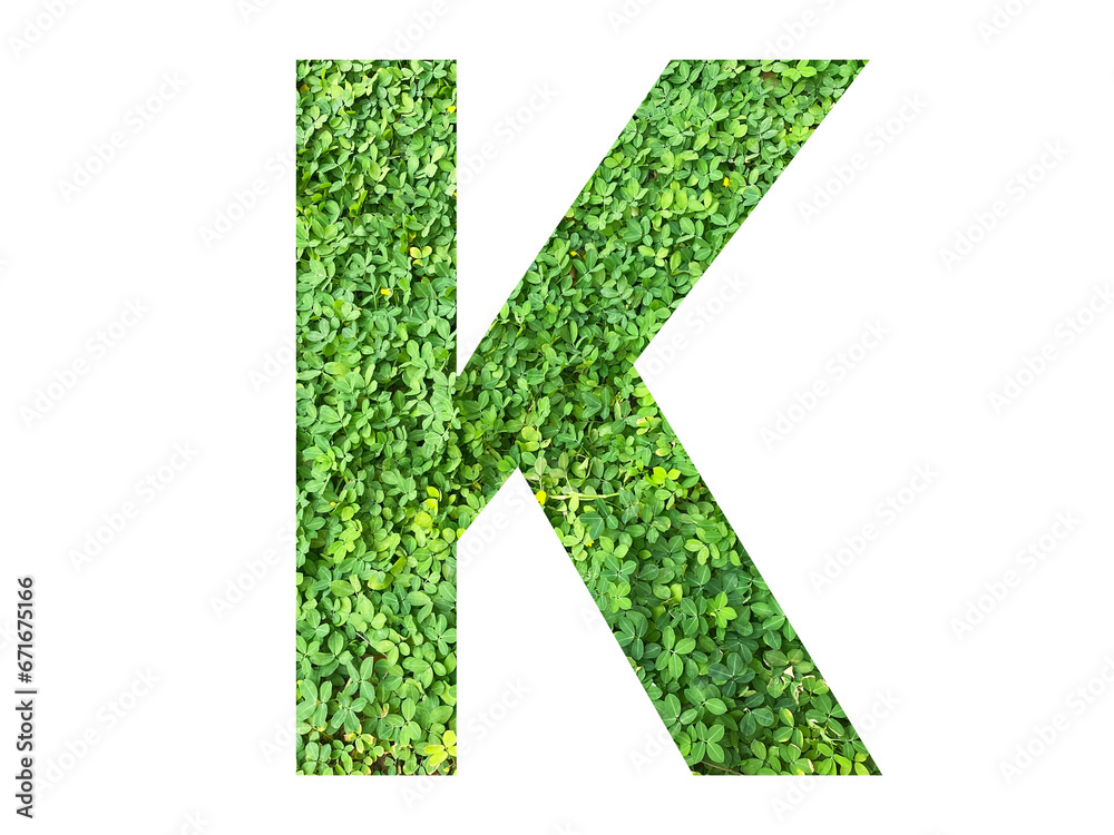 K shape made from green grass isolated on transparent background, suitable for template go green concept, PNG K shape made from green grass isolated on transparent background, suitable for template go green concept, PNG
