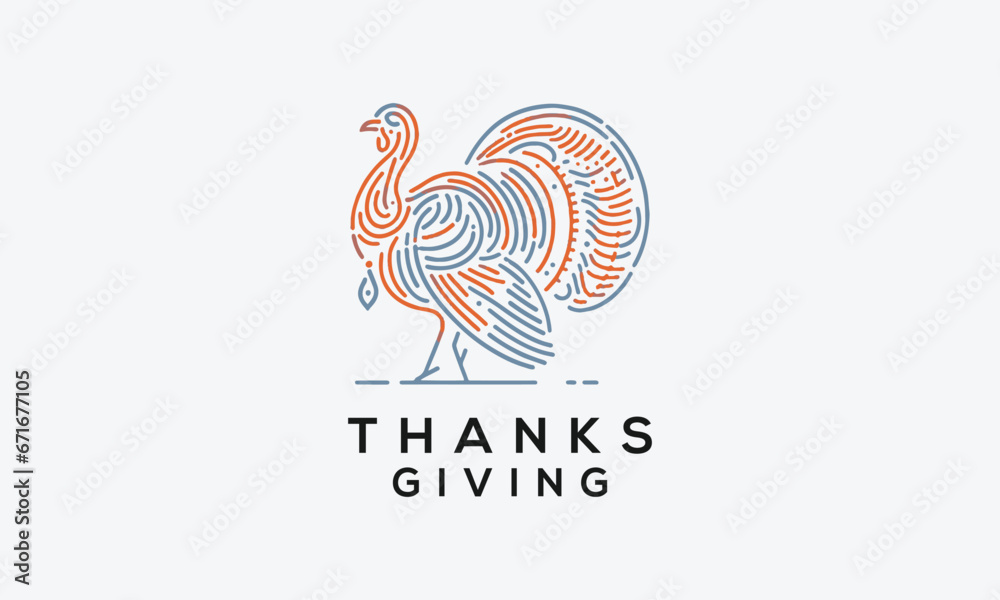 Turkey thanks giving vector logo icon design Turkey thanks giving vector logo icon design
