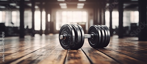 Strength training at the gym with dumbbells