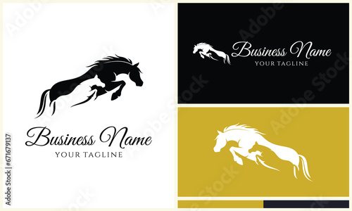 horse and foal logo template photo