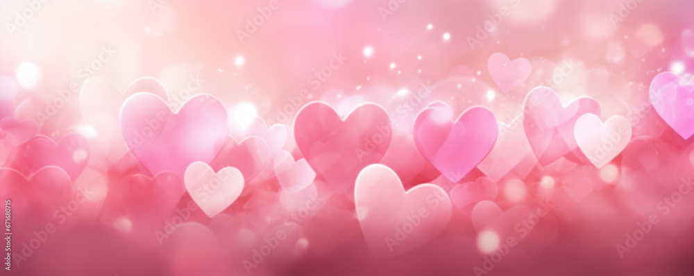 heart background colorful pink for happy valentine, banner