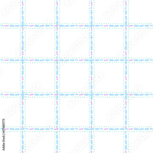 Cute pastel tablecloth gingham Vector Pattern. Hand drawn doodle checker background. Cottagecore Garden design. Homestead Farmhouse Summer Graphic Background.