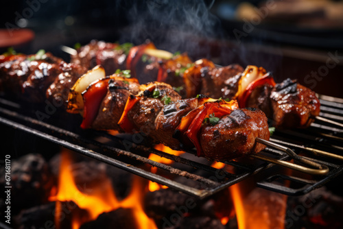 shish kebab on the grill