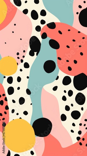 A colorful abstract pattern with dots and spots. Abstract pattern with dots and organic shapes.
