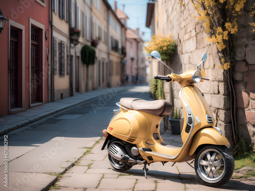 scooter parked on the street