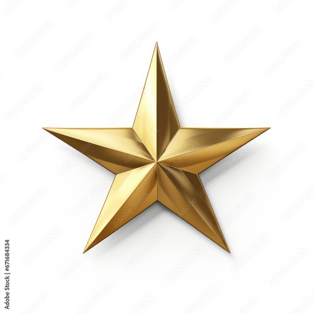 Obraz premium A gold star on a white background.
