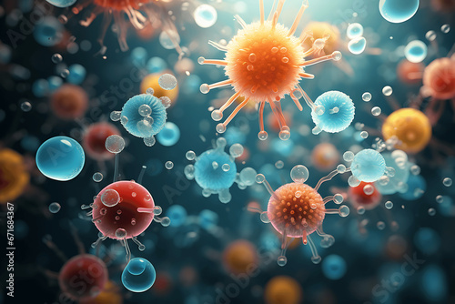 Ilustración de virus, bacterias y células © VicPhoto