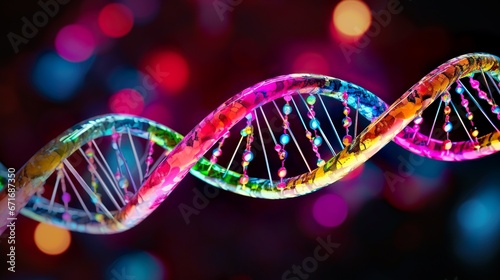 Dna helix made with Ai generative technology photo