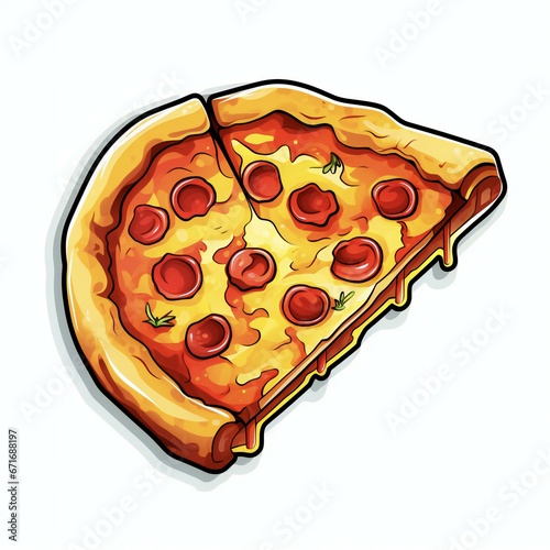 pizza slice in white background