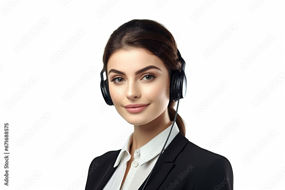 Call center woman isolated on white background Call center woman isolated on white background
